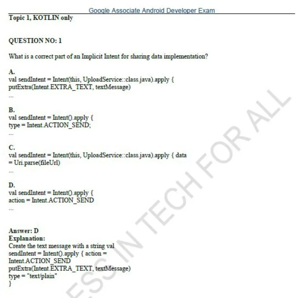 Printout Google Associate Android Developer Study Guide - Picture 2 of 6